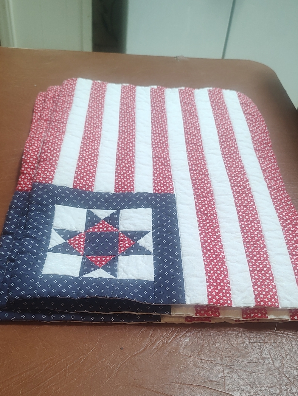 5 Patriotic Red White Blue Quilted Table Placemats Ln